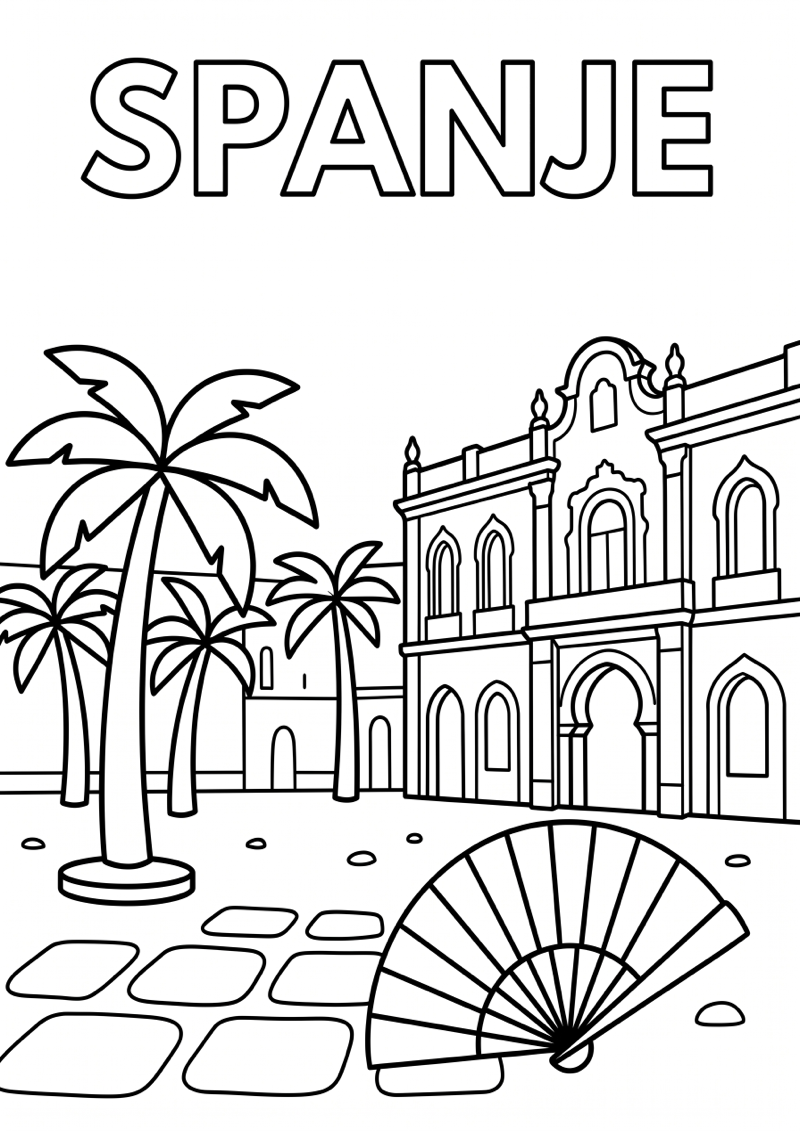 Spanje Kleurplaat — gratis kleurplaat printen