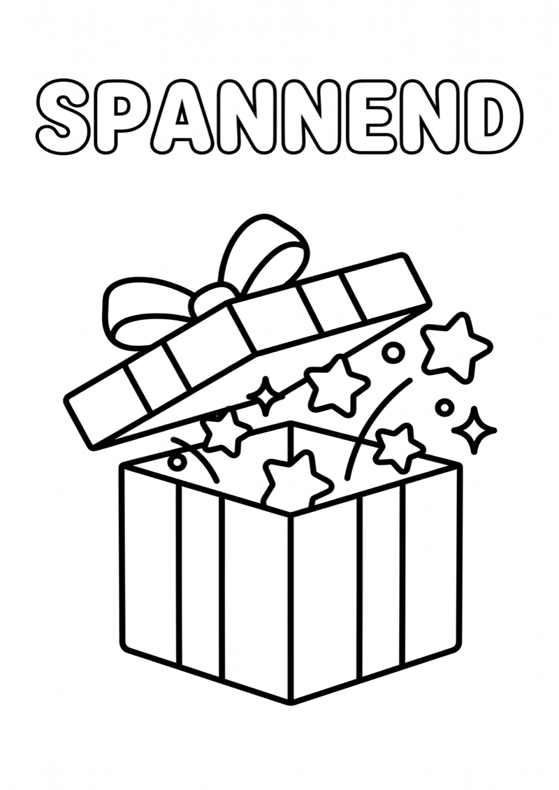 Spannend Mystery Box Kleurplaat — gratis kleurplaat printen