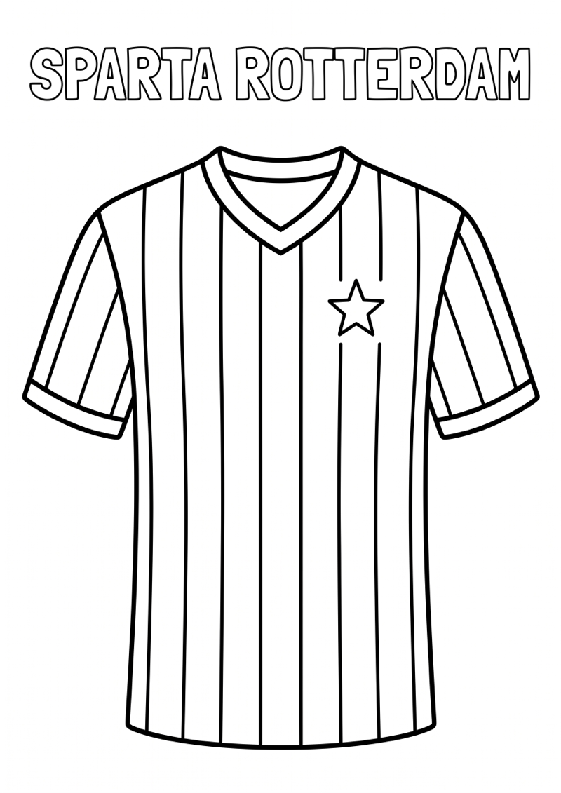 Sparta Rotterdam Voetbalshirt Kleurplaat — gratis kleurplaat printen