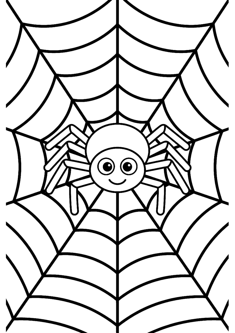 Spin in web kleurplaat — gratis kleurplaat printen