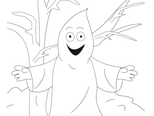 Spook Kleurplaat — gratis kleurplaat printen