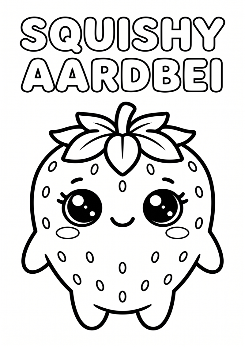 Squishy Aardbei Kleurplaat — gratis kleurplaat