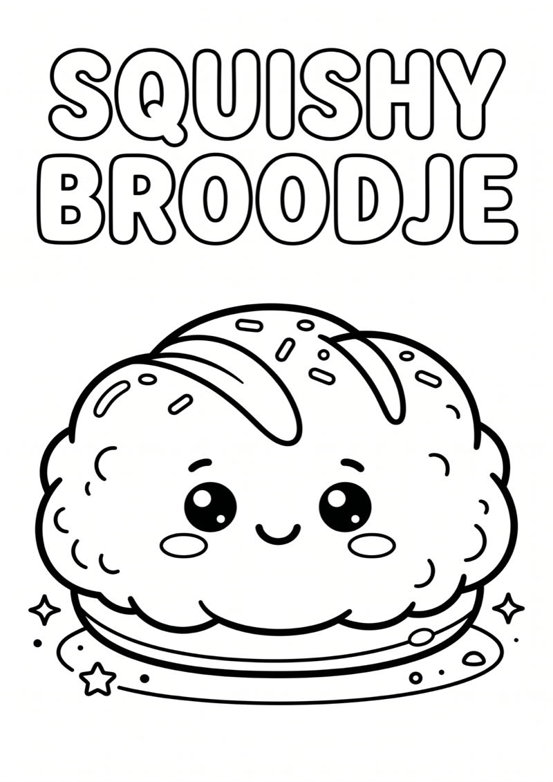 Squishy Broodje Kleurplaat — gratis kleurplaat