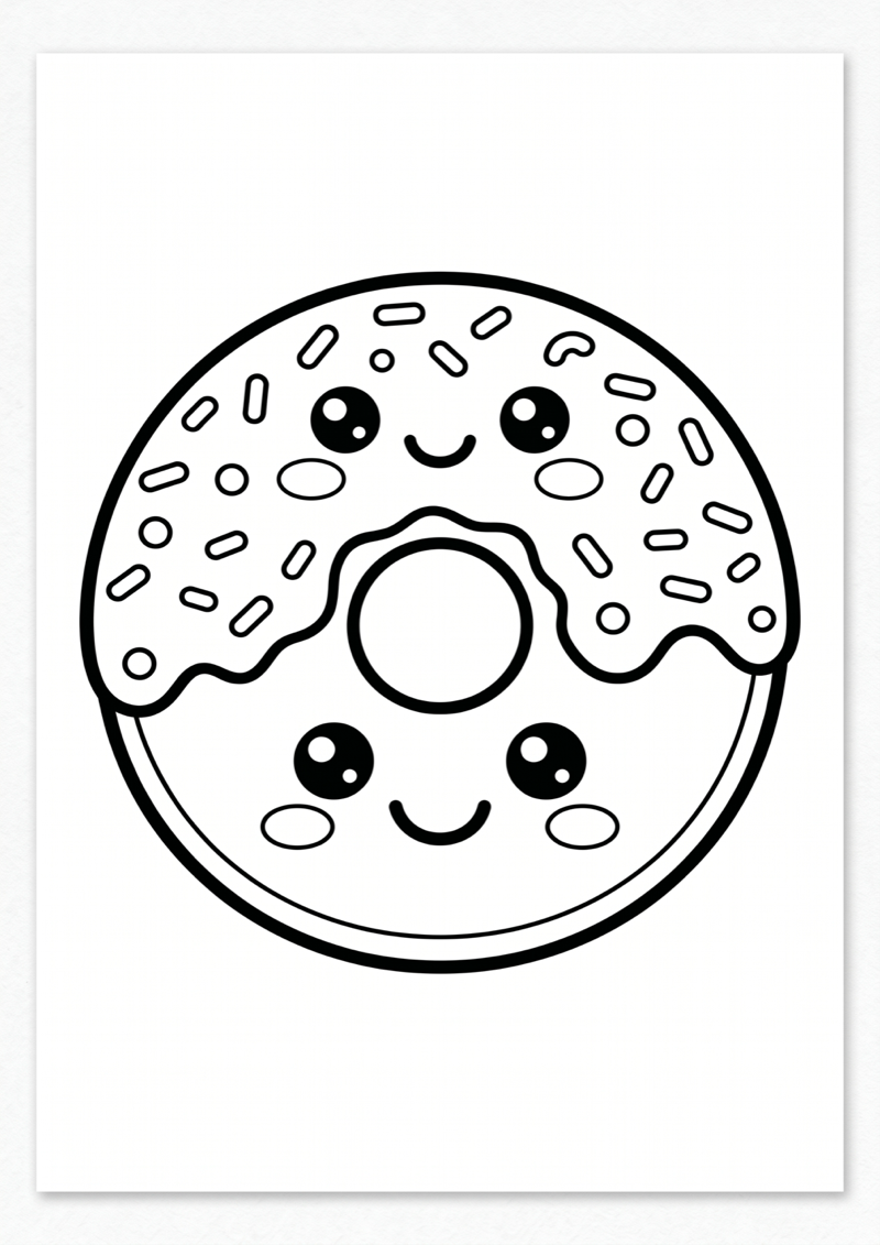 Squishy Donut Kleurplaat — gratis kleurplaat printen