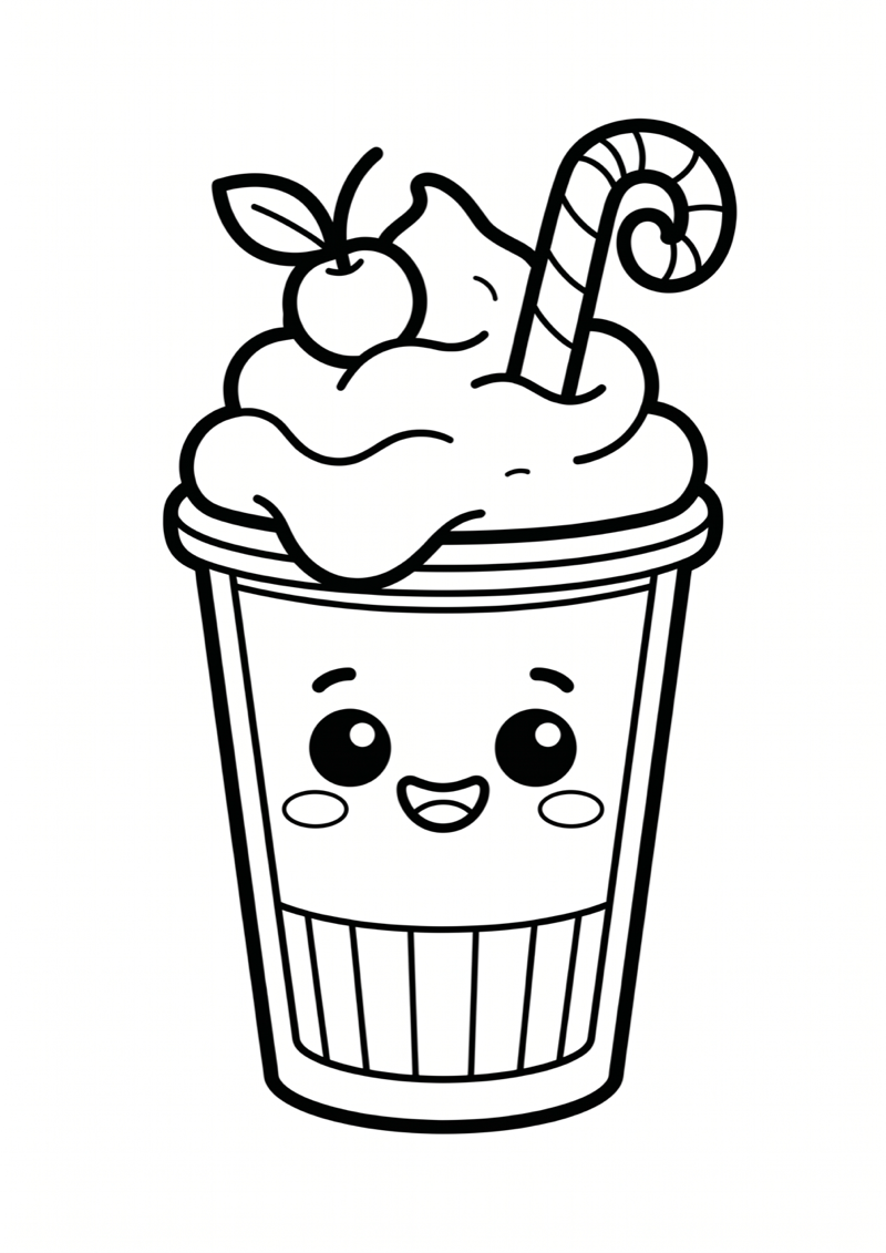 Squishy Milkshake Kleurplaat — gratis kleurplaat