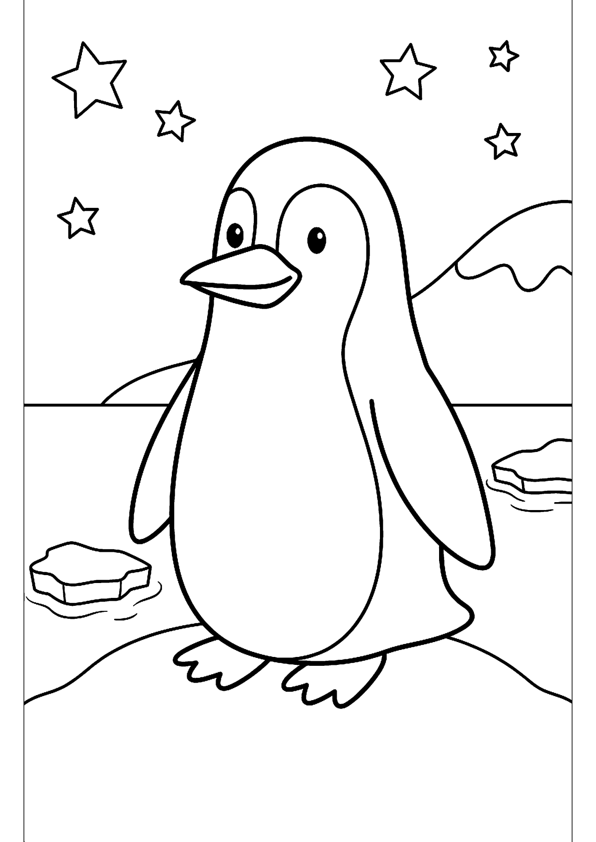 Staande pinguin kleurplaat — gratis kleurplaat