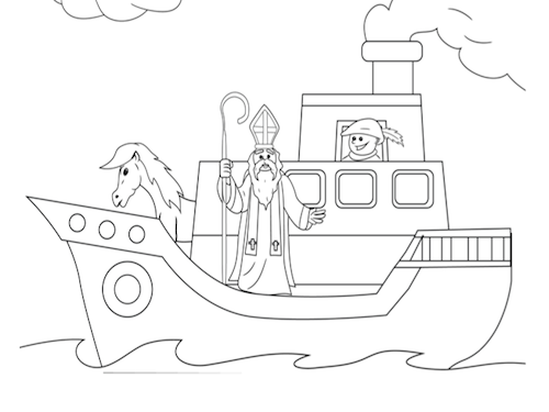 Stoomboot Kleurplaat — gratis kleurplaat