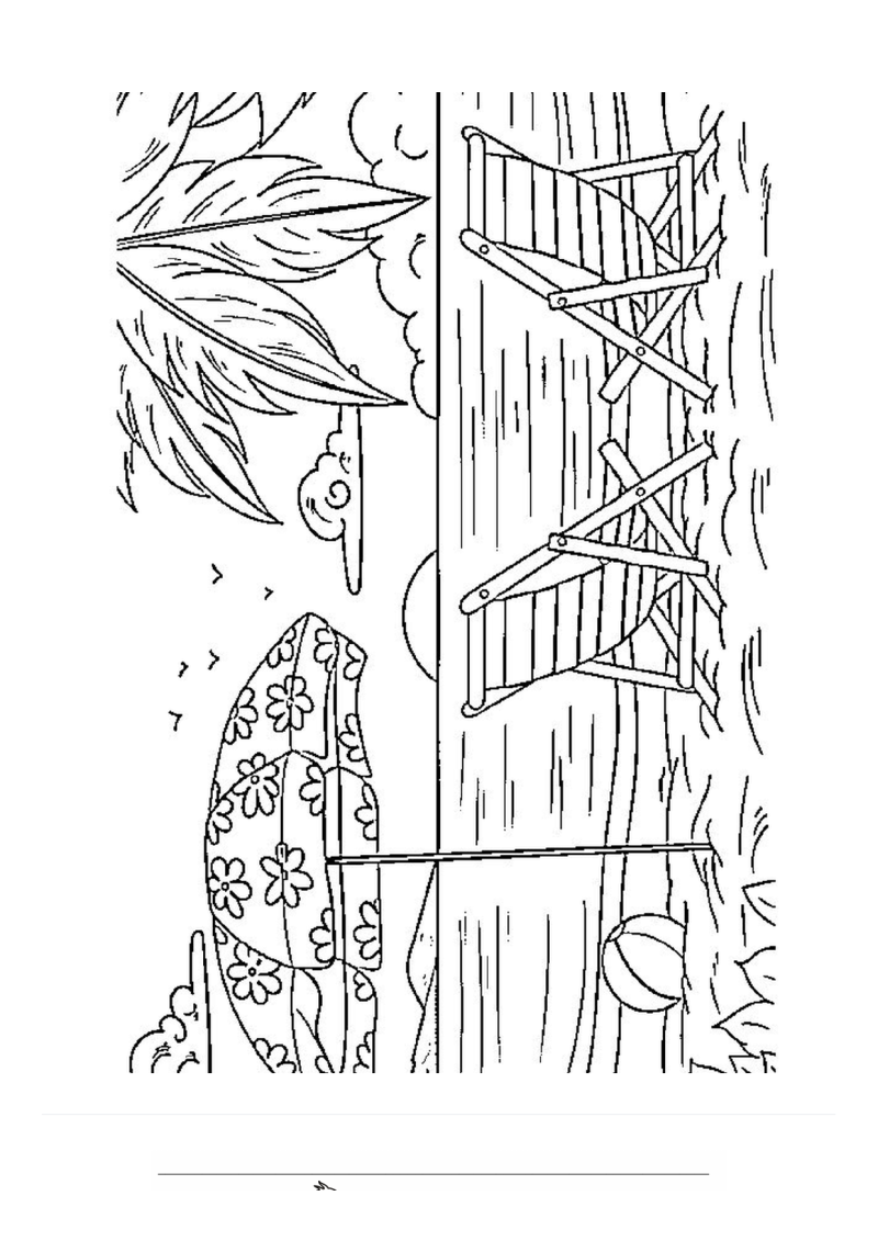 Strandstoelen Kleurplaat — gratis kleurplaat