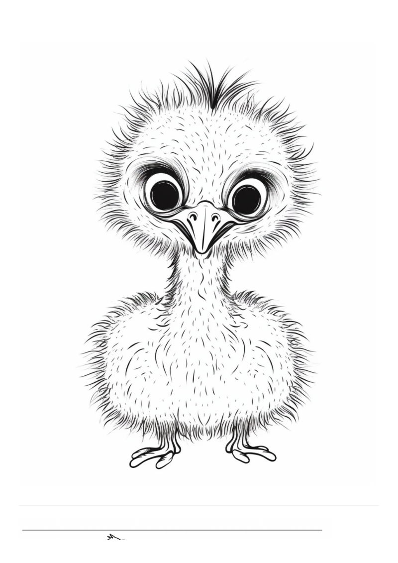 Baby Struisvogel Kleurplaat — gratis kleurplaat printen