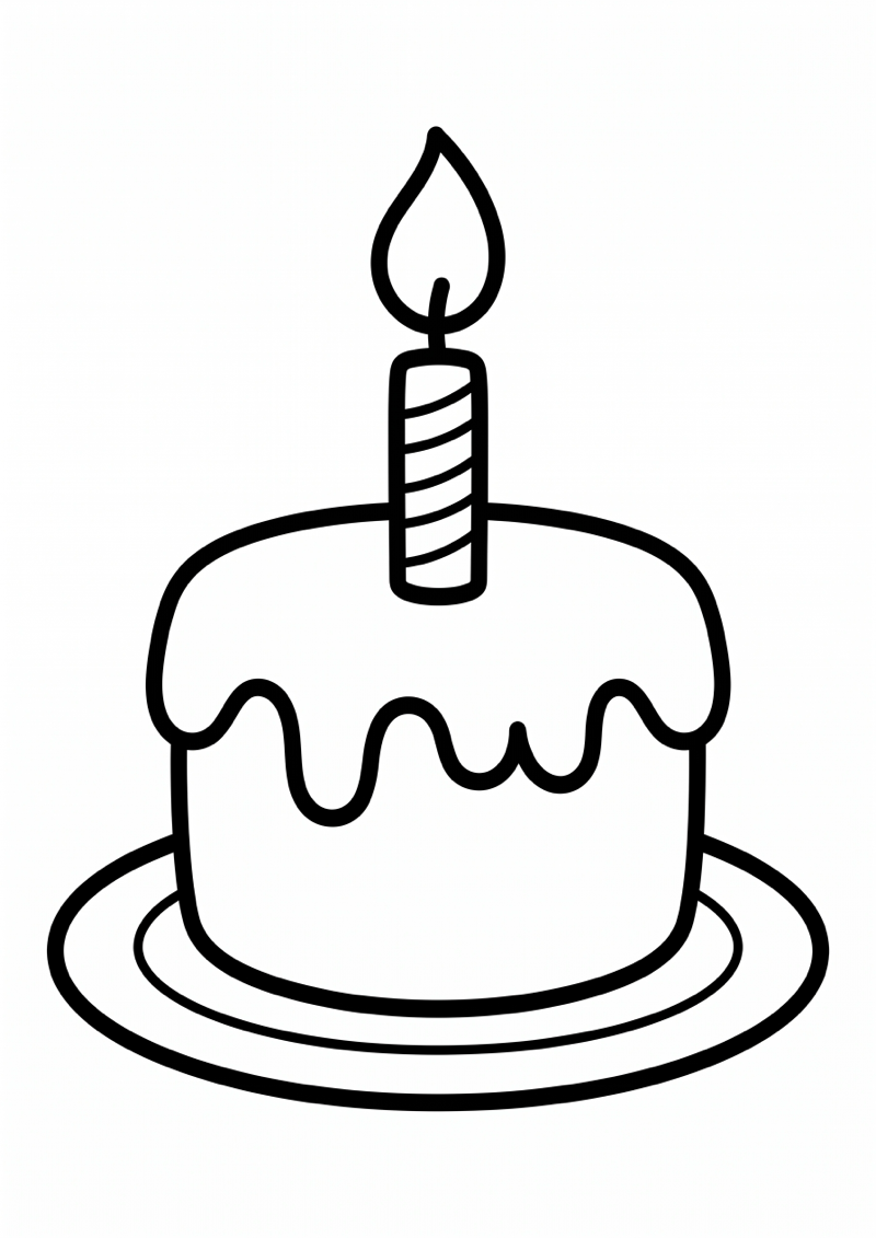 Taart Kleurplaat — gratis kleurplaat printen