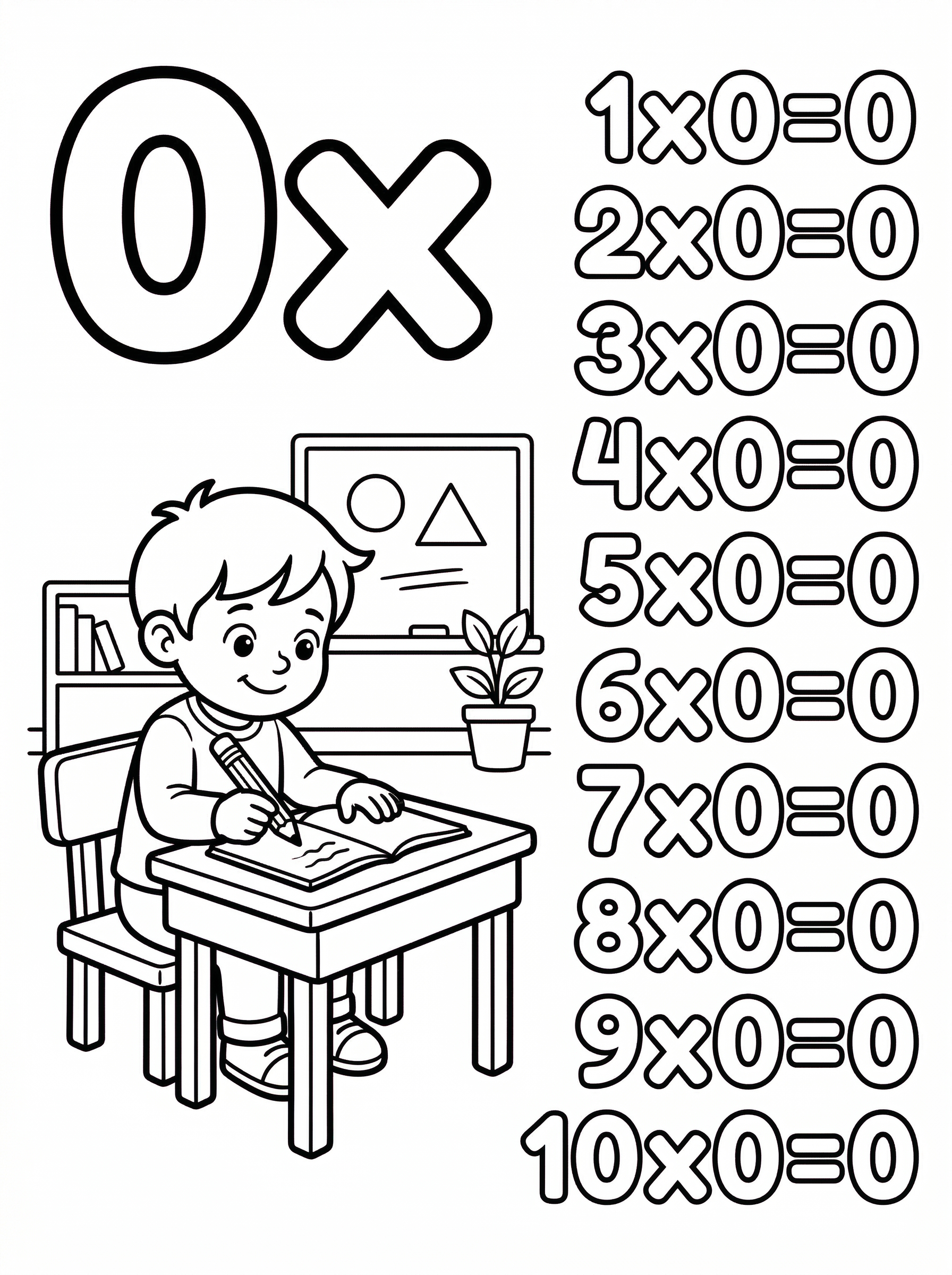 Tafel Van 0 Kleurplaat