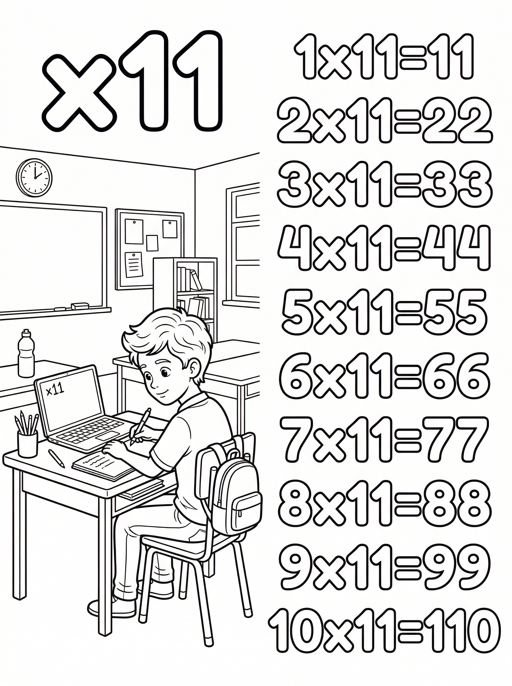 Tafel Van 11 Kleurplaat