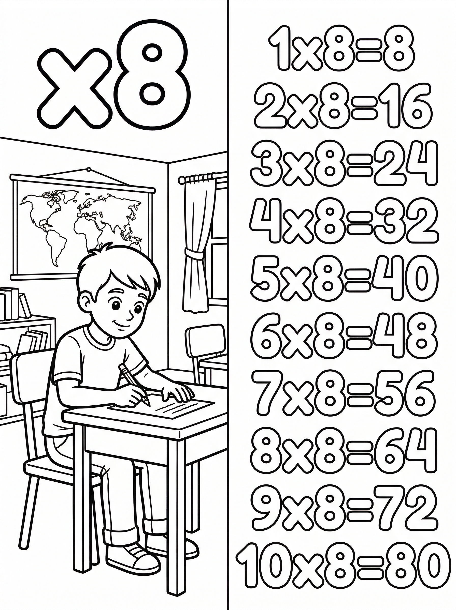 Tafel Van 8 Kleurplaat — gratis kleurplaat printen