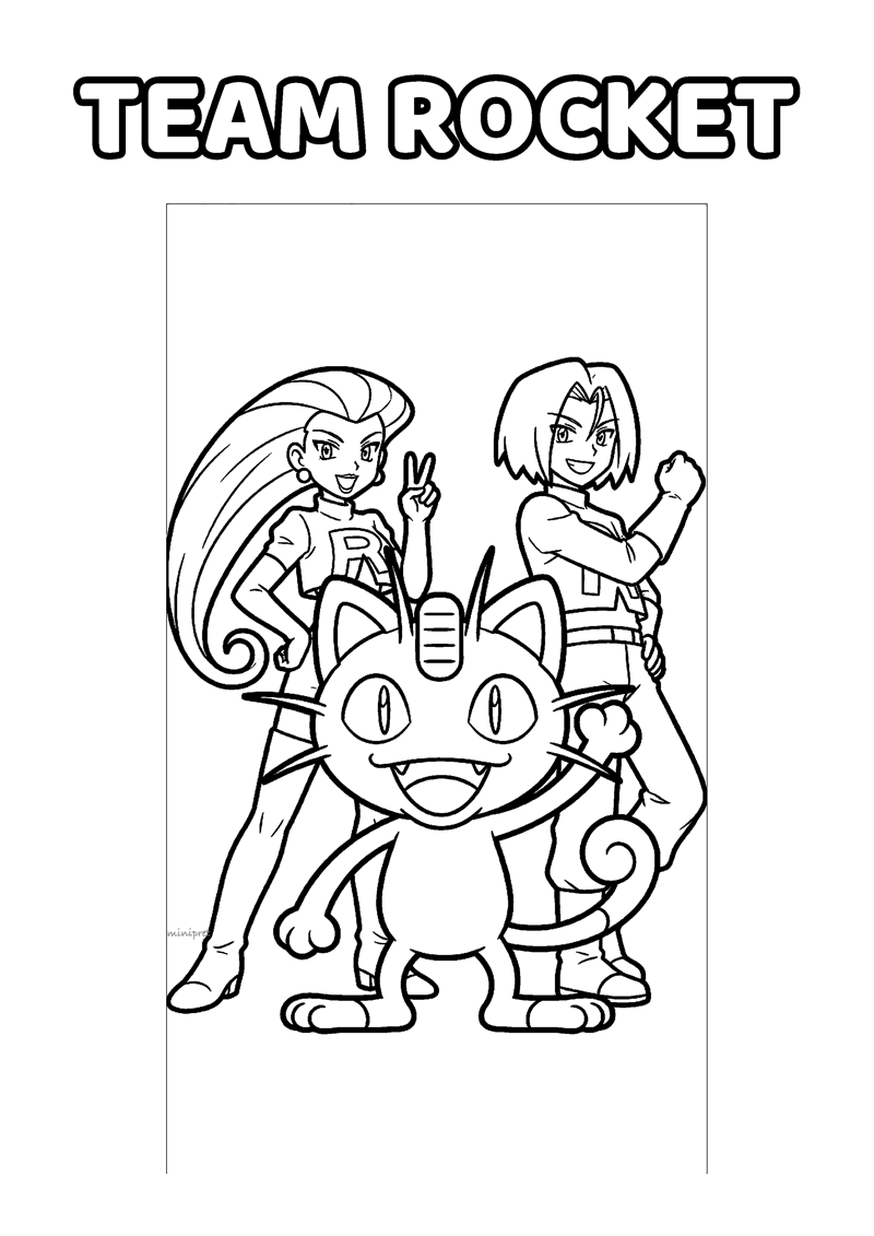 Team Rocket Kleurplaat — gratis kleurplaat printen