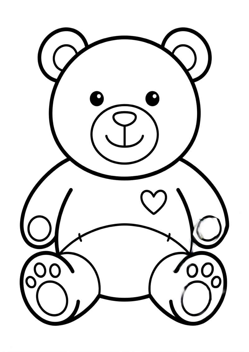 Teddybeer Kleurplaat — gratis kleurplaat