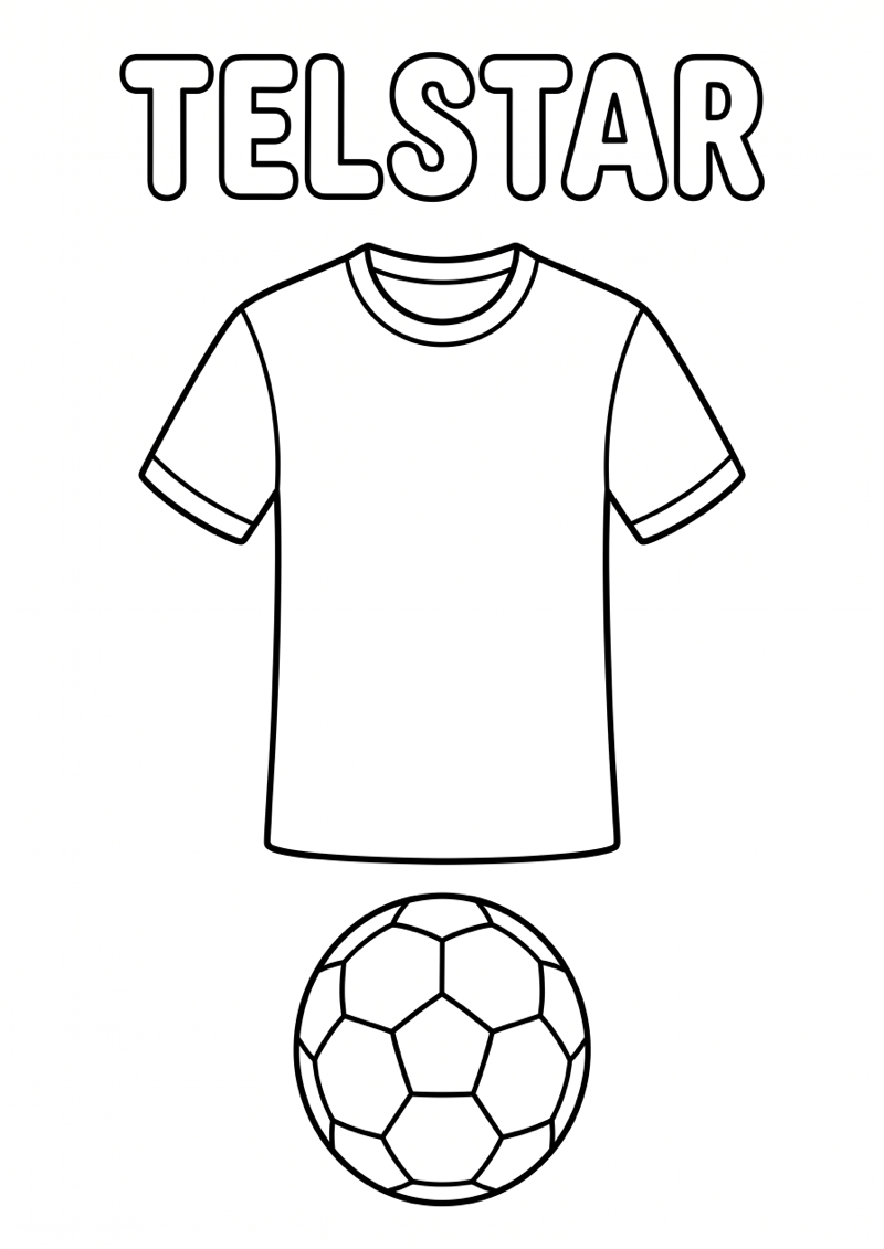 Telstar Voetbalshirt Kleurplaat — gratis kleurplaat