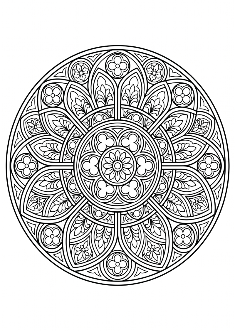 Tempelraam Mandala Kleurplaat — gratis kleurplaat printen
