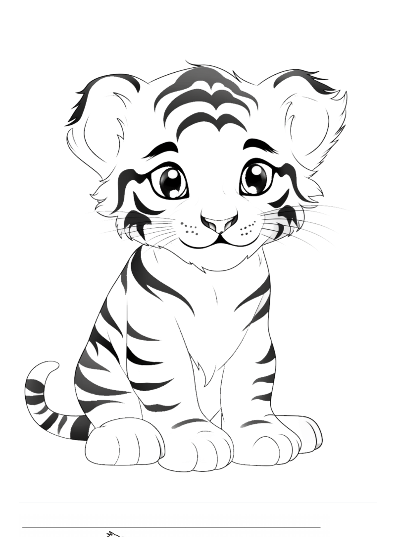 Baby Tijger Kleurplaat — gratis kleurplaat printen