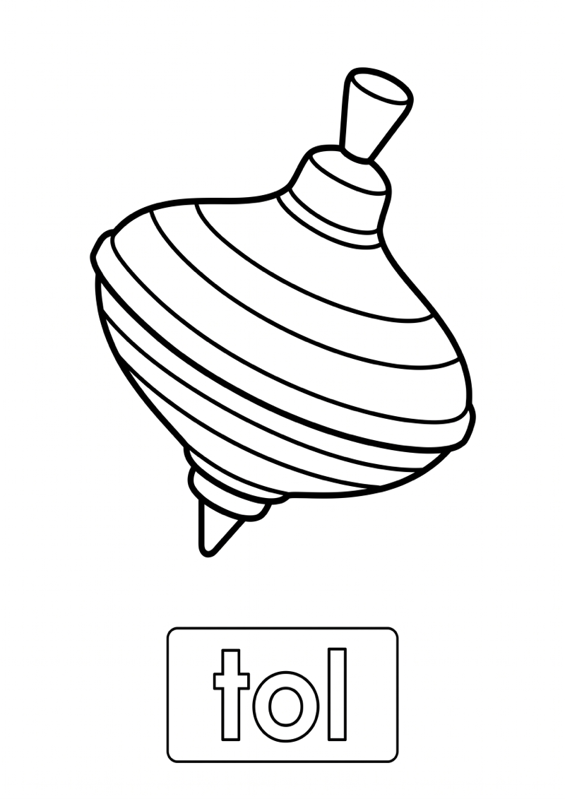 Tol Woordkaart Kleurplaat — gratis kleurplaat
