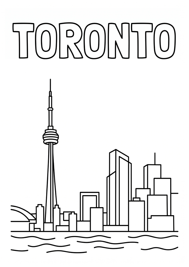 Toronto Kleurplaat — gratis kleurplaat printen