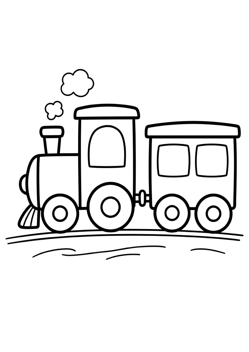 Trein Kleurplaat — gratis kleurplaat