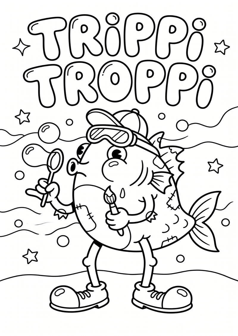 Trippi Troppi Staand Kleurplaat — gratis kleurplaat printen