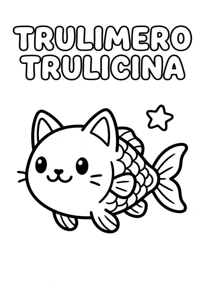 Trulimero Trulicina Schattig Kleurplaat — gratis kleurplaat printen