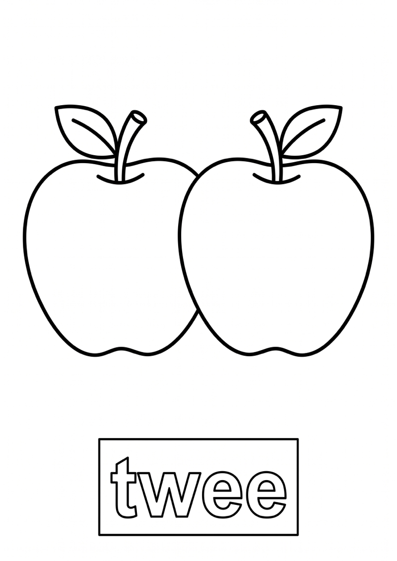 Twee Woordkaart Kleurplaat — gratis kleurplaat