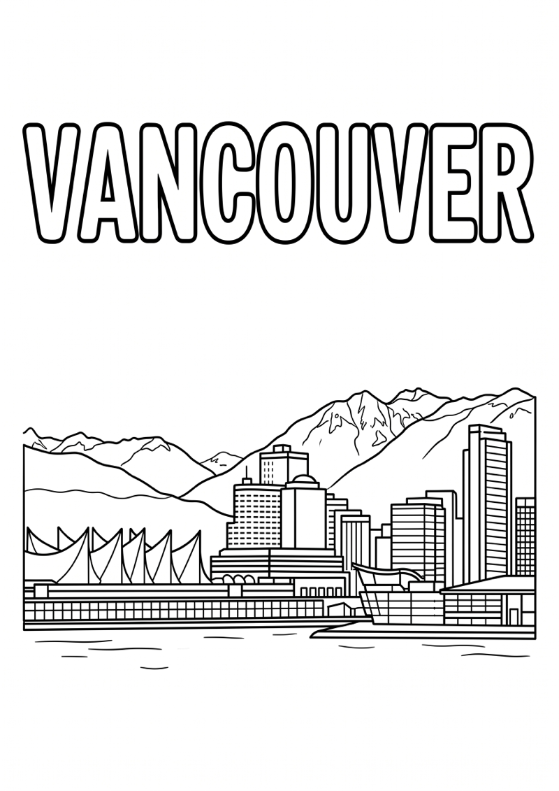 Vancouver Kleurplaat — gratis kleurplaat printen