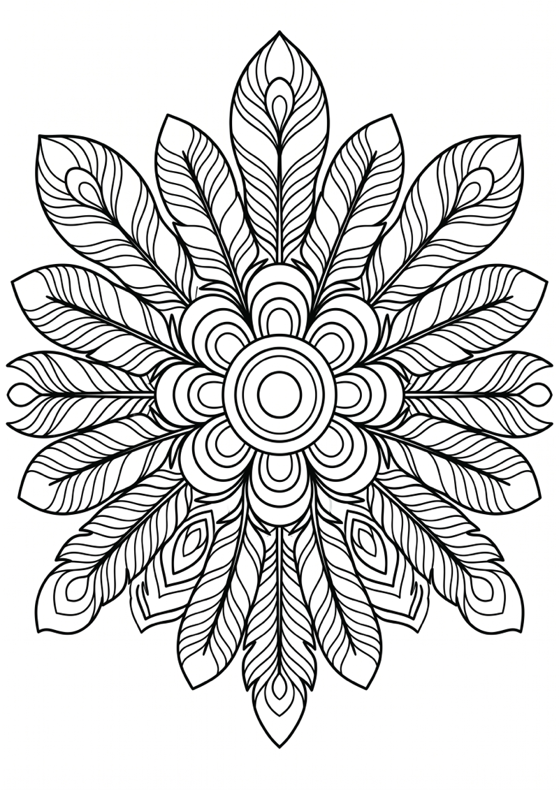Veerpatroon Mandala Kleurplaat — gratis kleurplaat printen