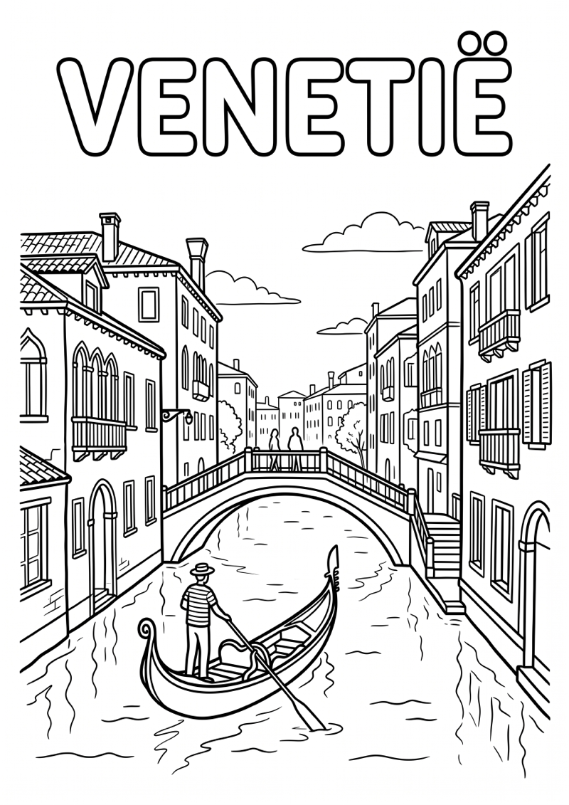 Venetie Kleurplaat — gratis kleurplaat printen