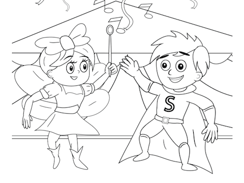 Verkleden en Dansen Kleurplaat — gratis kleurplaat