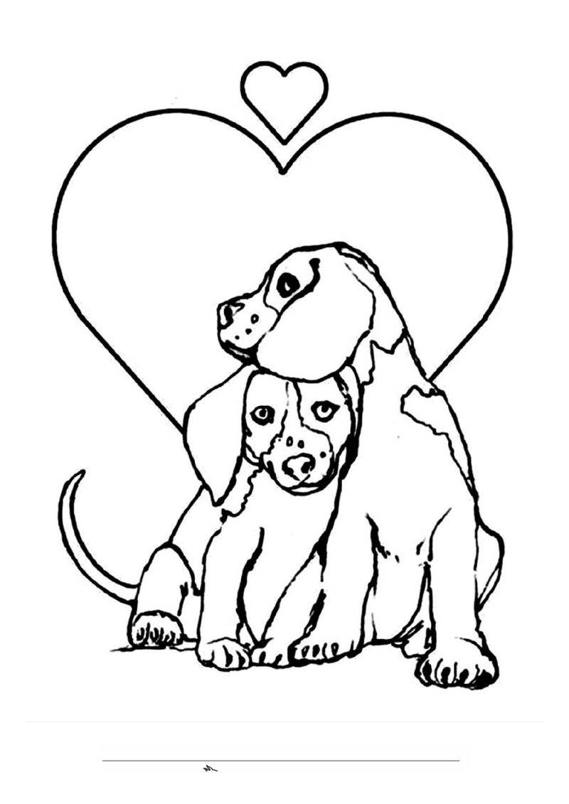 Verliefde honden Kleurplaat — gratis kleurplaat