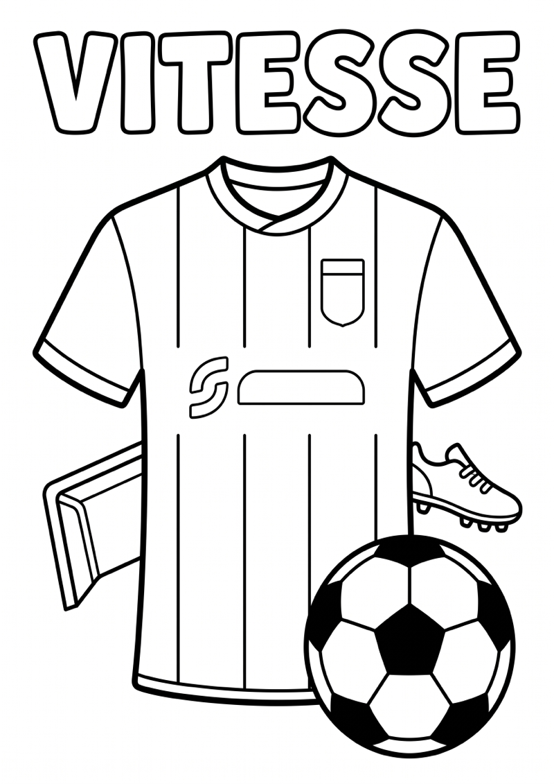 Vitesse Voetbalshirt Kleurplaat — gratis kleurplaat printen