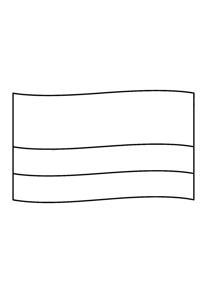 Vlag van Colombia in lijntekening met aanwijzingen voor de juiste kleuren