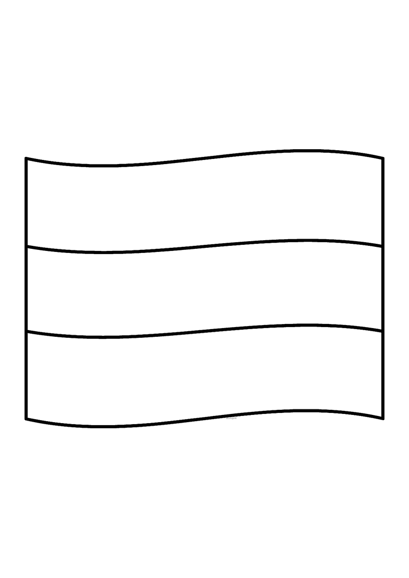 Vlag van Duitsland in lijntekening met aanwijzingen voor de juiste kleuren