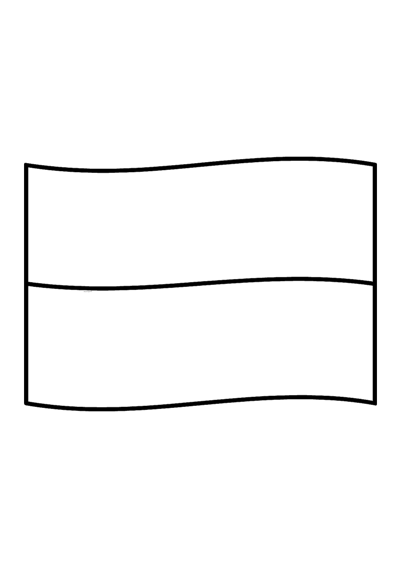 Vlag van Indonesië in lijntekening met aanwijzingen voor de juiste kleuren
