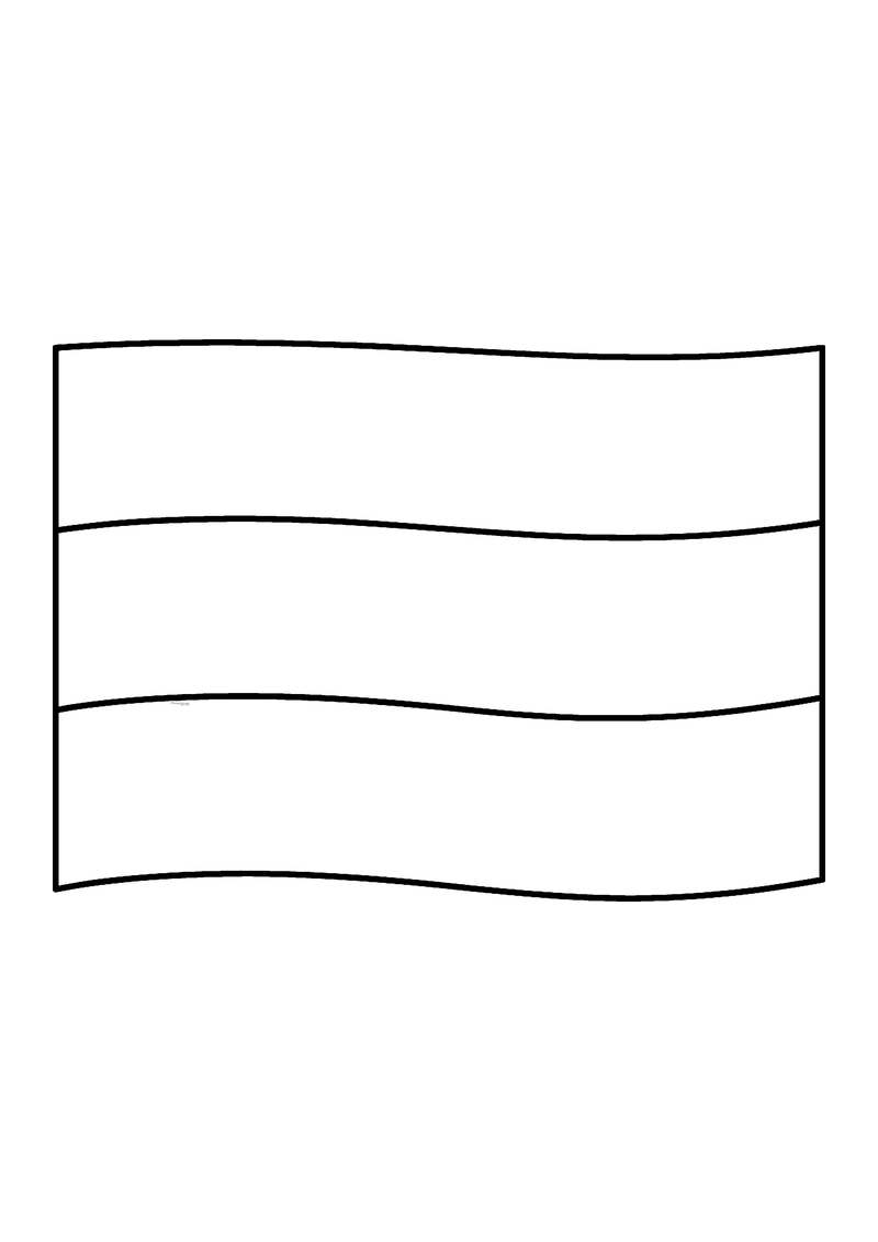Vlag van Rusland in lijntekening met aanwijzingen voor de juiste kleuren