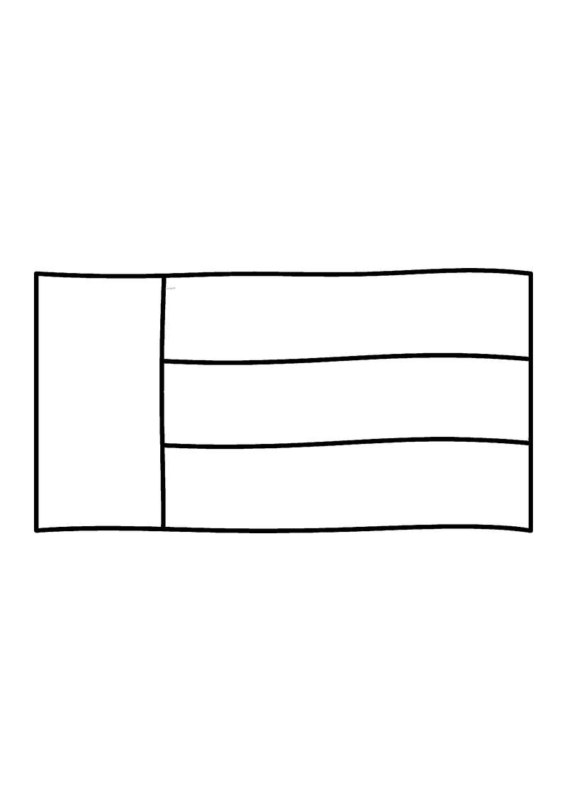 Vlag van Verenigde Arabische Emiraten in lijntekening met aanwijzingen voor de juiste kleuren