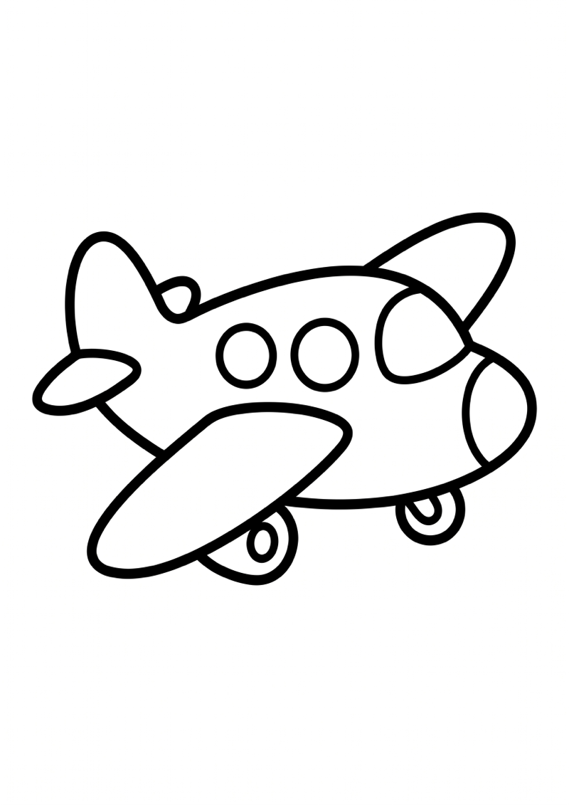 Vliegtuig Kleurplaat — gratis kleurplaat