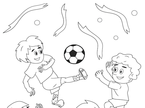 Voetbalfeest Kleurplaat — gratis kleurplaat