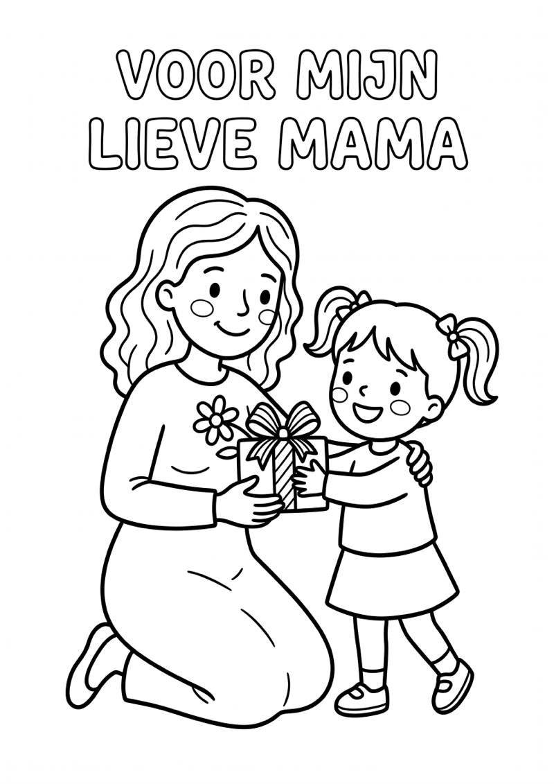 Voor mijn lieve mama kleurplaat — gratis kleurplaat