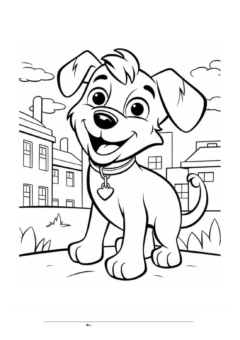 Vrolijke hond Kleurplaat — gratis kleurplaat