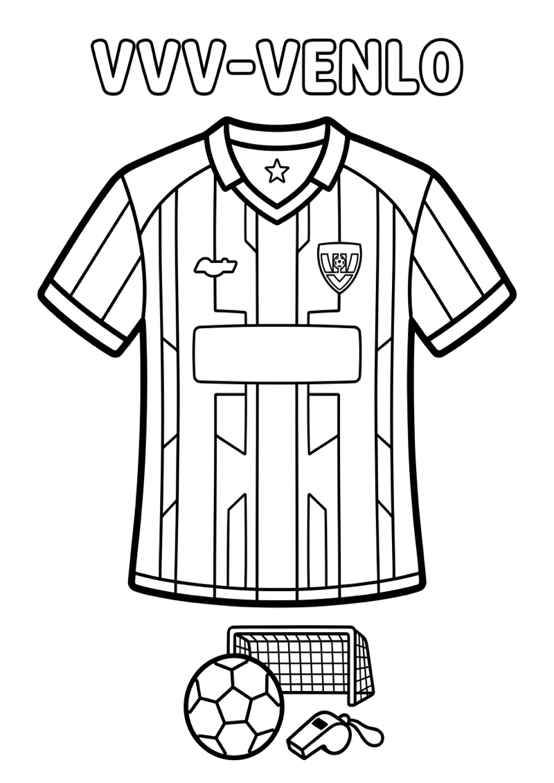 Vvv Venlo Voetbalshirt Kleurplaat — gratis kleurplaat printen