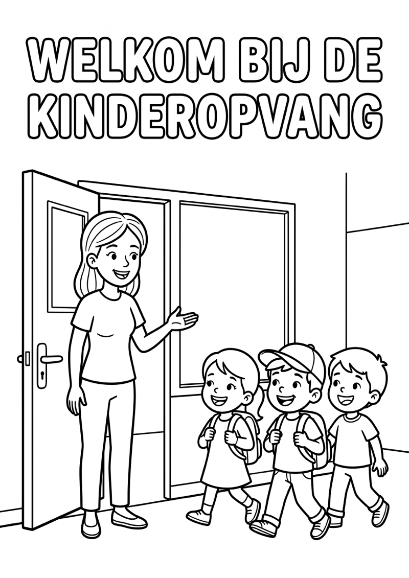Welkom bij de Kinderopvang Kleurplaat — gratis kleurplaat printen