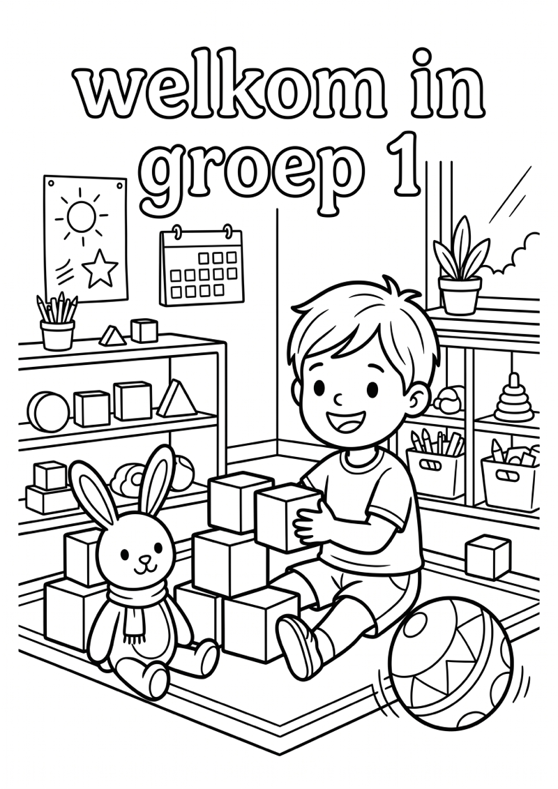 Welkom in Groep 1 Kleurplaat — gratis kleurplaat printen