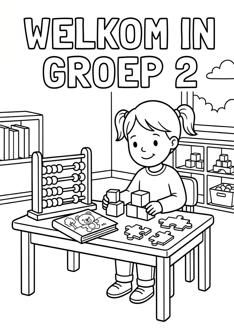 Welkom in Groep 2 Kleurplaat — gratis kleurplaat printen