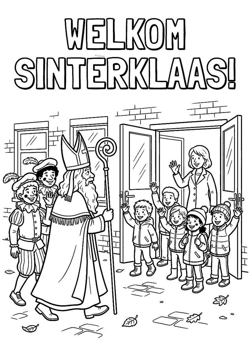Welkom Sinterklaas kleurplaat