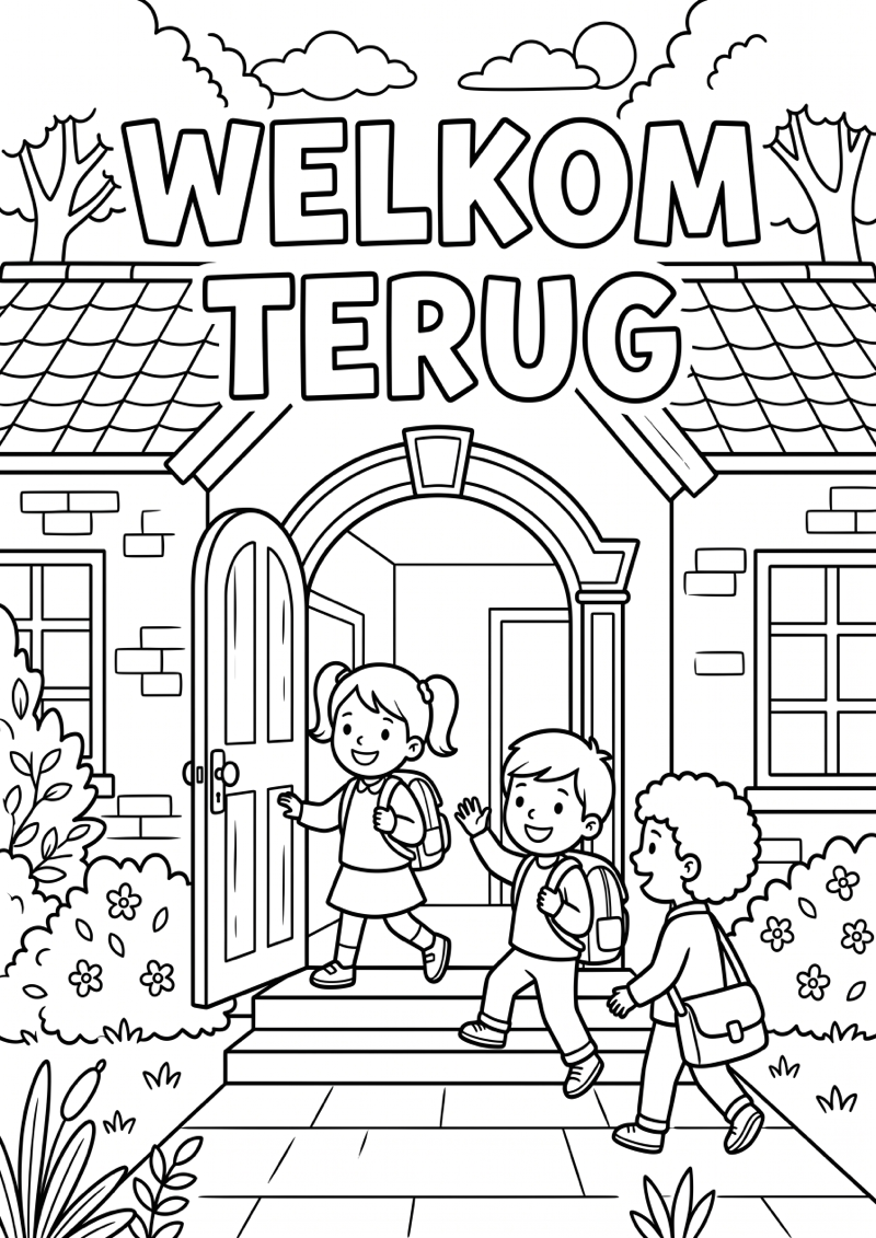 Welkom Terug Kleurplaat — gratis kleurplaat printen