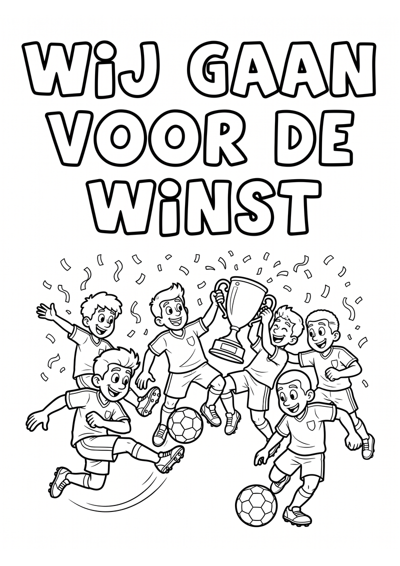 Wij Gaan voor de Winst Kleurplaat — gratis kleurplaat printen